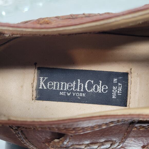 Kenneth Cole NYMens Sz 11 Brown Leather Open Fisherman Dress Shoes Sandals ITALY - Picture 9 of 10